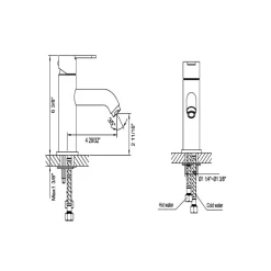 Dawn 6" 1.2 GPM Bathroom Faucet, Chrome, AB67 1540C