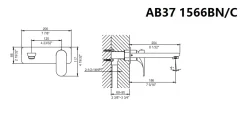 Dawn 8" 1.2 GPM Bathroom Faucet, Brushed Nickel, AB37 1566BN