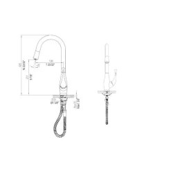 Dawn 18" 1.8 GPM Pull Out Kitchen Faucet, Brushed Nickel, AB50 3091BN