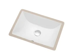 Dawn 18" Ceramic Undermount Bathroom Sink, White, Rectangle, CUSN015000