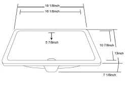 Dawn 18" Ceramic Undermount Bathroom Sink, White, Rectangle, CUSN015000