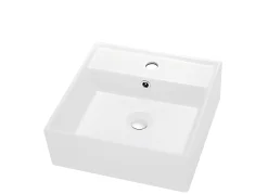 Dawn 16" Ceramic Vessel Sink, White, Square, CASN109019