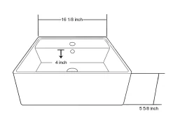 Dawn 16" Ceramic Vessel Sink, White, Square, CASN109019