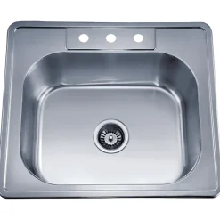 Dawn 25" Stainless Steel Top Mount Kitchen Sink, AST103