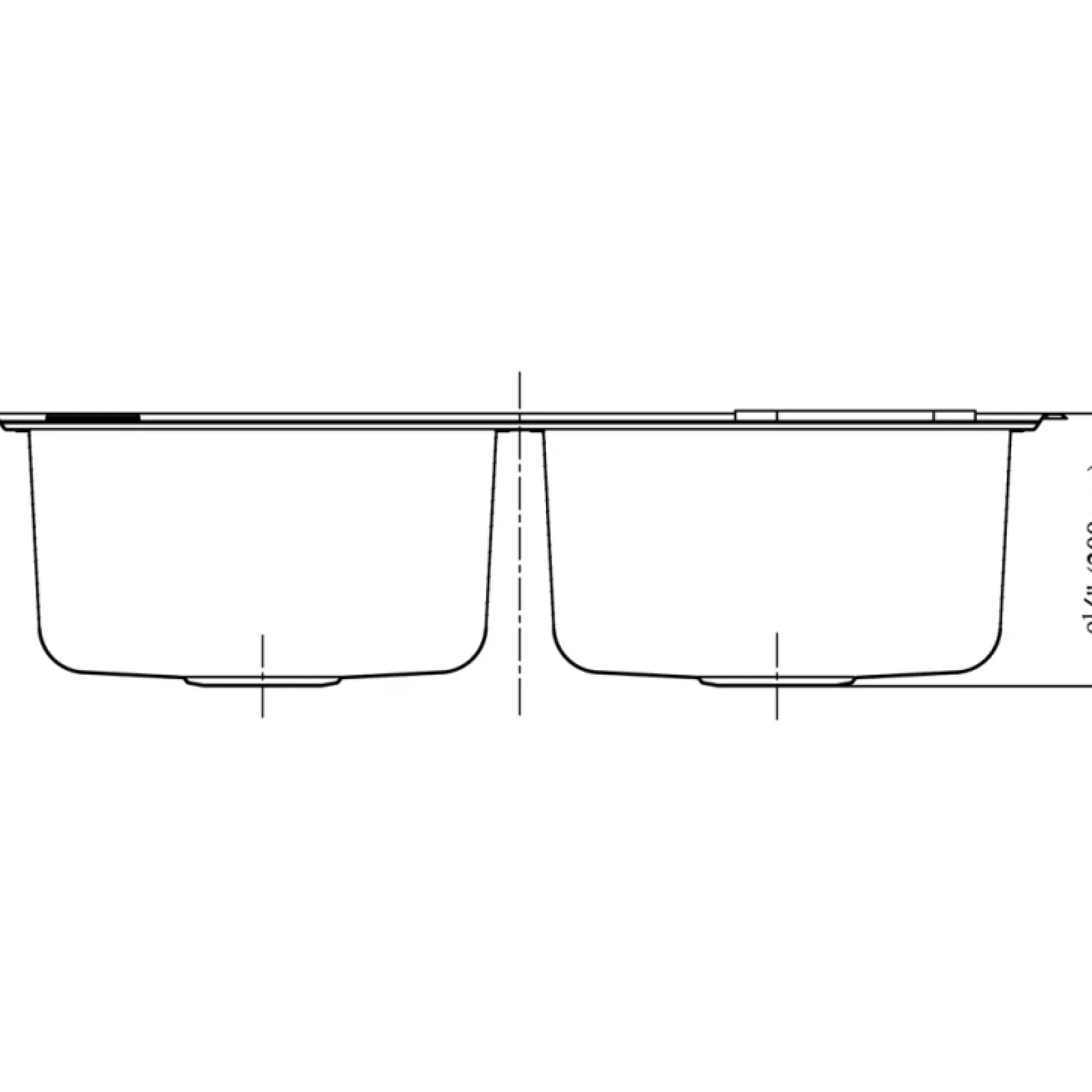 Dawn 33" Stainless Steel Top Mount 50/50 Double Bowl Kitchen Sink, AST3322