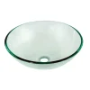 Dawn 17" Tempered Glass Vessel Sink, Clear, Round, GVB84007