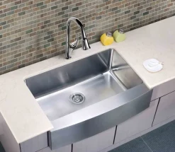 Dawn 33" Stainless Steel Single Bowl Farmhouse Apron Sink, DAF3320C