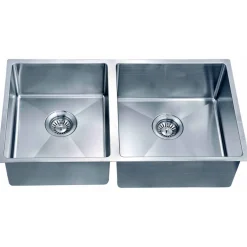 Dawn 32" Stainless Steel Undermount 45/55 Double Bowl Kitchen Sink, SRU301616L