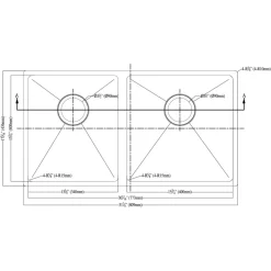 Dawn 32" Stainless Steel Undermount 45/55 Double Bowl Kitchen Sink, SRU301616L