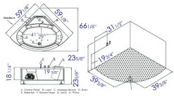 Eago 59" Acrylic Corner Neo-angle Round Bathtub, White, AM197ETL