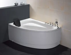 Eago 59" Acrylic Corner Neo-angle Round Bathtub, White, AM161-R
