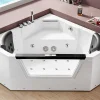 Eago 59" Acrylic Corner Neo-angle Round Bathtub, White, AM156ETL