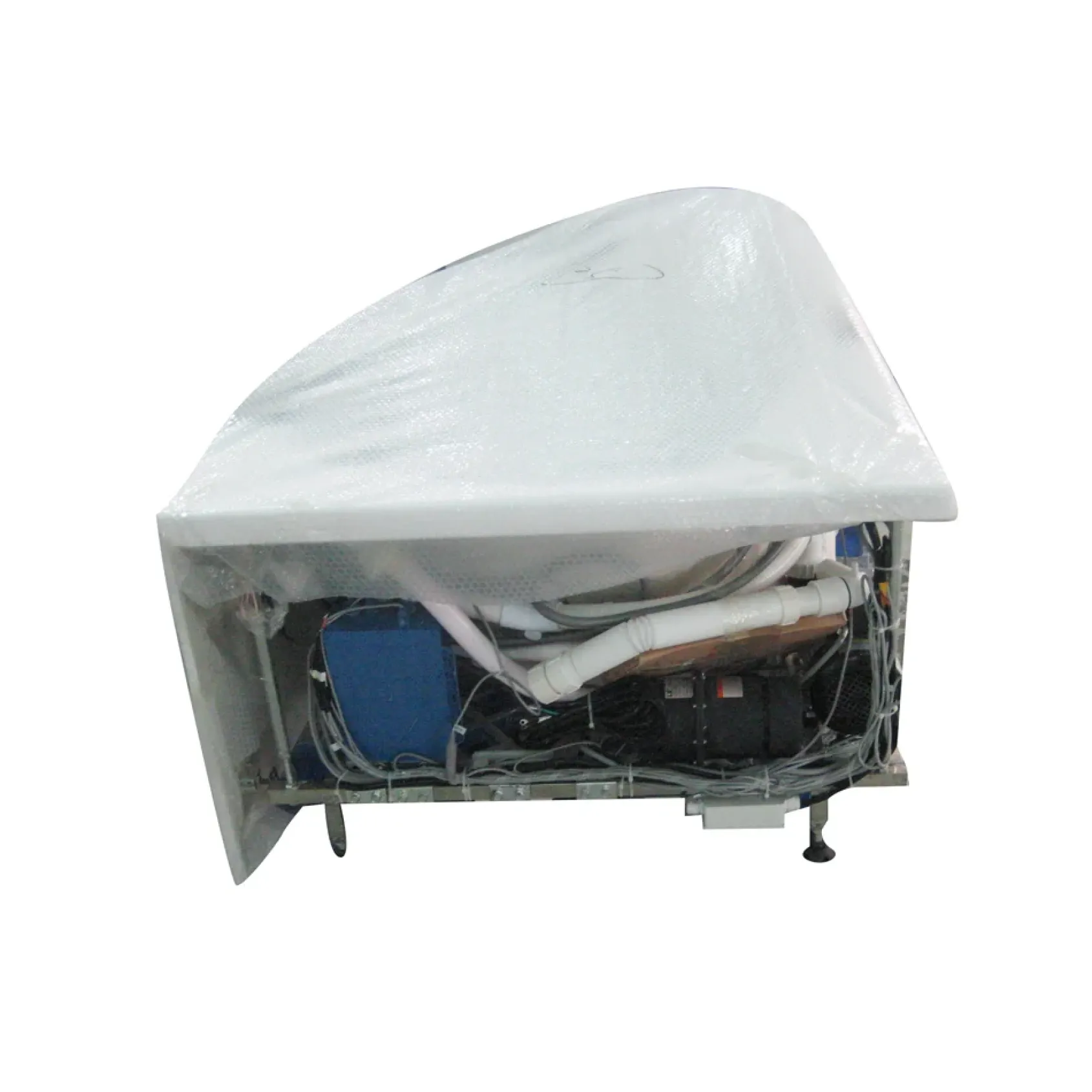 Eago 59" Acrylic Corner Neo-angle Round Bathtub, White, AM198ETL-L