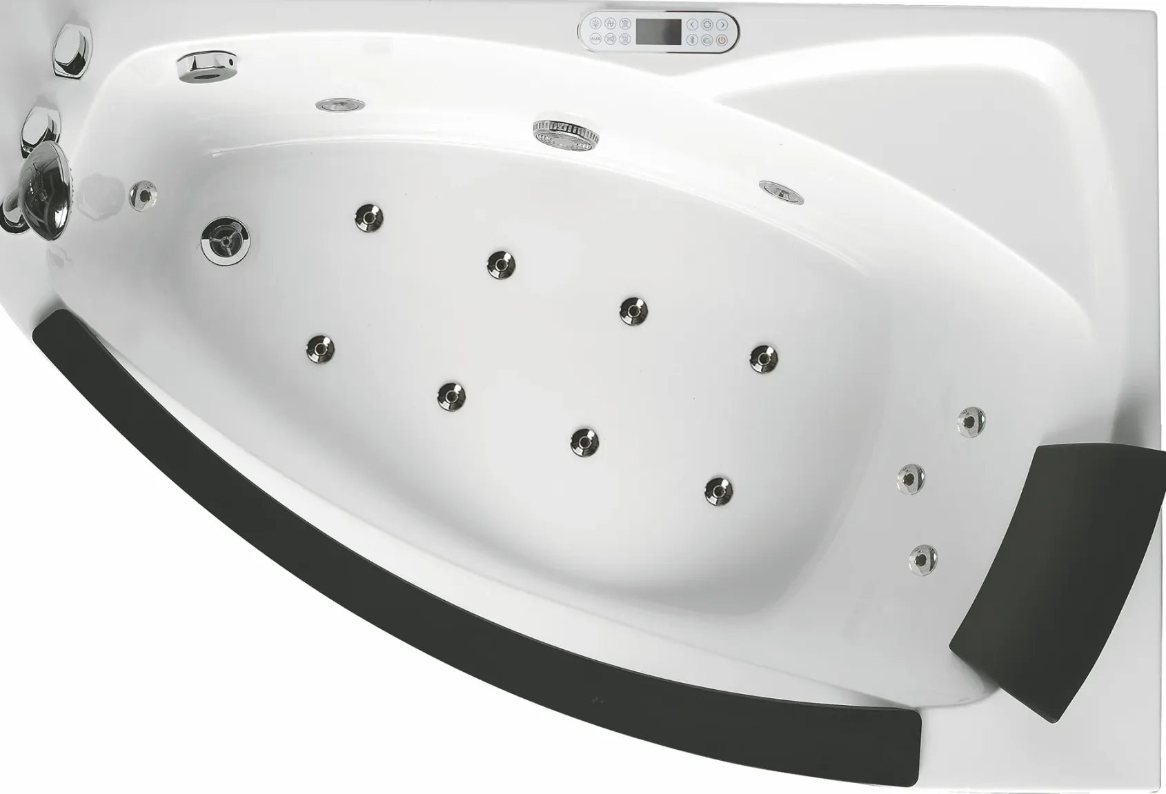 Eago 59" Acrylic Corner Neo-angle Round Bathtub, White, AM198ETL-L