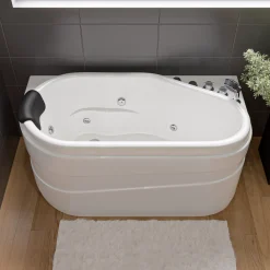 Eago 57" Acrylic Corner Oval Bathtub, White, AM175-R