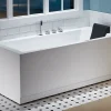 Eago 71" Acrylic Corner Rectangle Bathtub with Fixtures, White, AM154ETL-L6