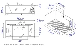 Eago 71" Acrylic Corner Rectangle Bathtub, White, AM196ETL