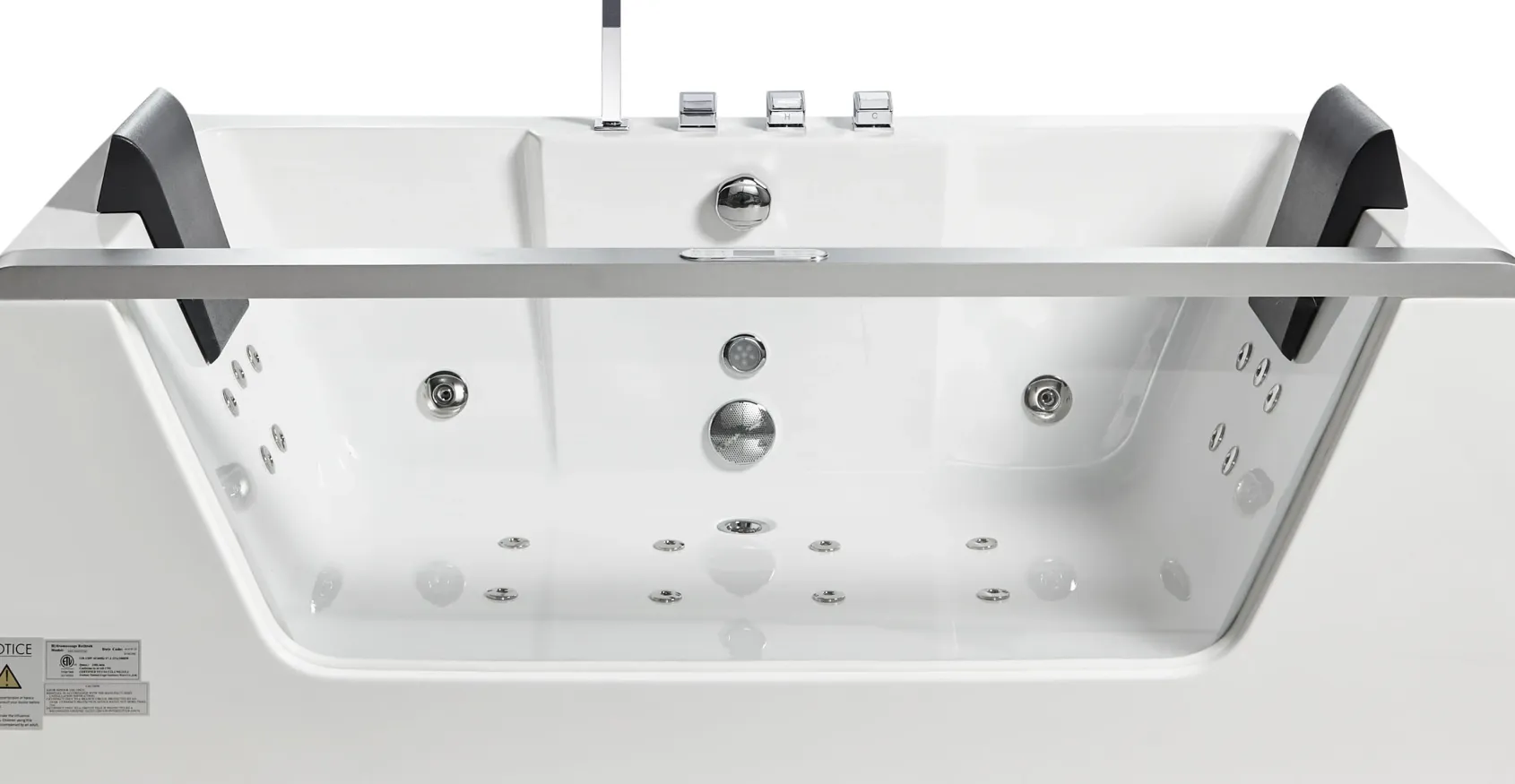 Eago 71" Acrylic Corner Rectangle Bathtub, White, AM196ETL