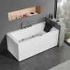 Eago 59" Acrylic Corner Rectangle Bathtub with Fixtures, White, AM154ETL-L5