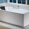 Eago 71" Acrylic Corner Rectangle Bathtub with Fixtures, White, AM154ETL-R6