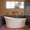 Eago 71" Acrylic Free Standing Oval Air Bubble Bathtub, White, AM1800