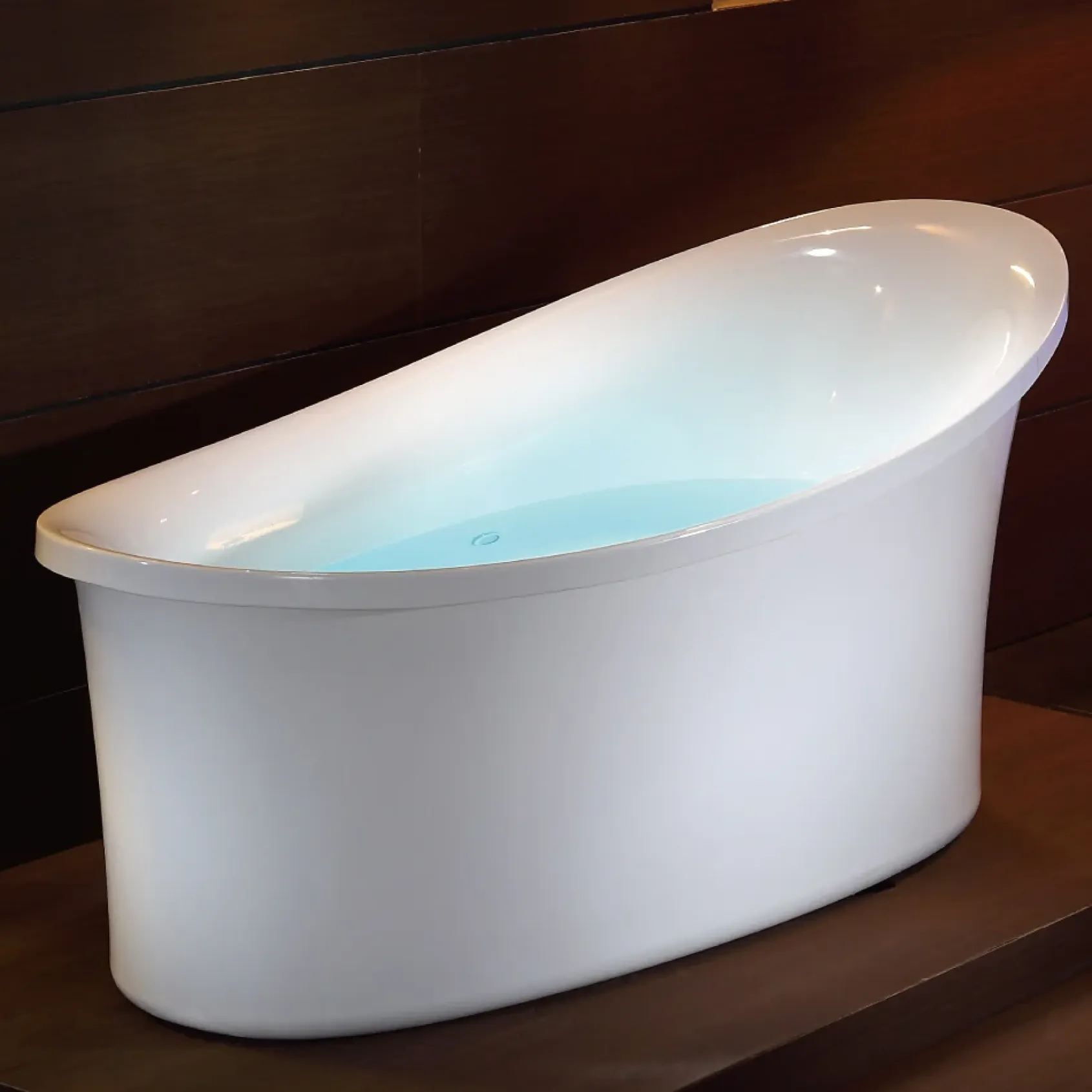 Eago 71" Acrylic Free Standing Oval Air Bubble Bathtub, White, AM1800