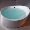 Eago 66" Acrylic Free Standing Oval Air Bubble Bathtub, White, AM2130