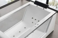 Eago 59" Acrylic Free Standing Rectangle Bathtub, White, AM152ETL-5