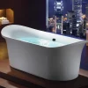 Eago 75" Acrylic Free Standing Oval Air Bubble Bathtub, White, AM1900