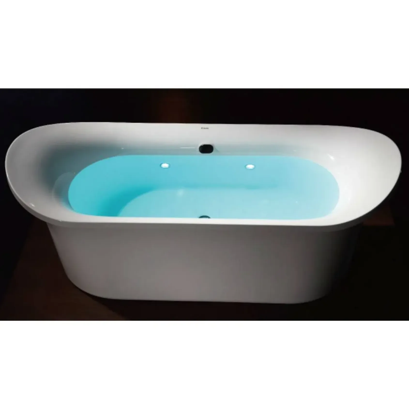 Eago 75" Acrylic Free Standing Oval Air Bubble Bathtub, White, AM1900