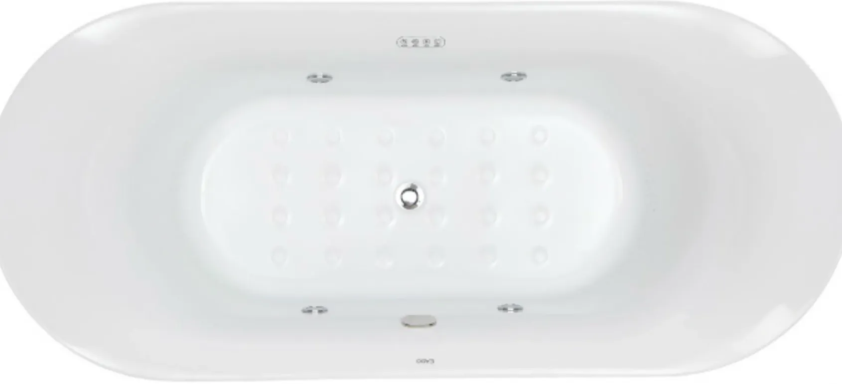 Eago 75" Acrylic Free Standing Oval Air Bubble Bathtub, White, AM1900