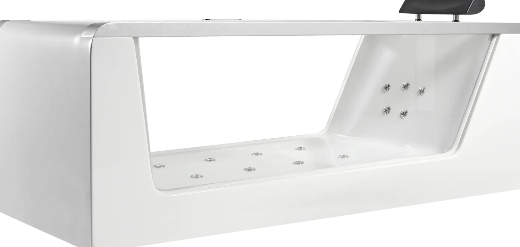 Eago 71" Acrylic Free Standing Rectangle Bathtub, White, AM152ETL-6