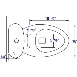 EAGO Plastic, White, R-309SEAT Replacement Soft Closing Toilet Seat for TB309