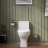 EAGO Porcelain, White, TB353 Dual Flush One Piece Eco-Friendly High-Efficiency Low Flush Ceramic Toilet