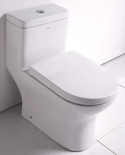 EAGO Porcelain, White, TB353 Dual Flush One Piece Eco-Friendly High-Efficiency Low Flush Ceramic Toilet