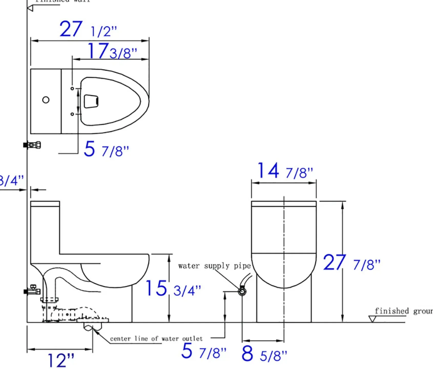 EAGO Porcelain, White, TB359 Dual Flush One Piece High Efficiency Low Flush Ceramic Toilet