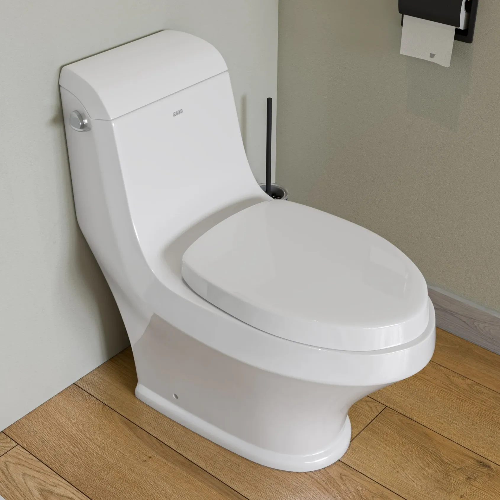 EAGO Porcelain, White, TB133 Single Flush One Piece Ceramic Toilet