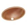 Elkay 18" Elliptical Undermount CuVerro Antimicrobial Copper ADA Bathroom Sink, Lustrous Satin, ELUH1511-CU