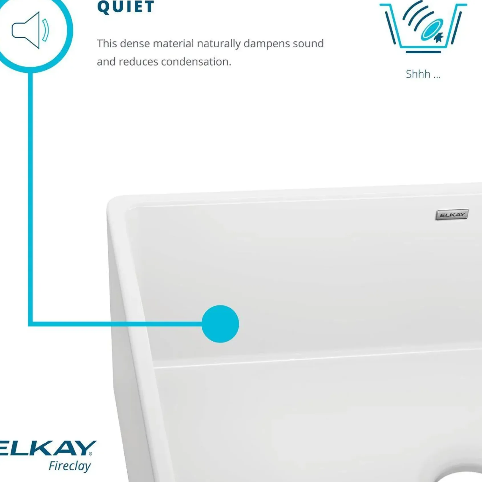 Elkay 16" Fireclay Bar Sink, Biscuit, SWU1517BI