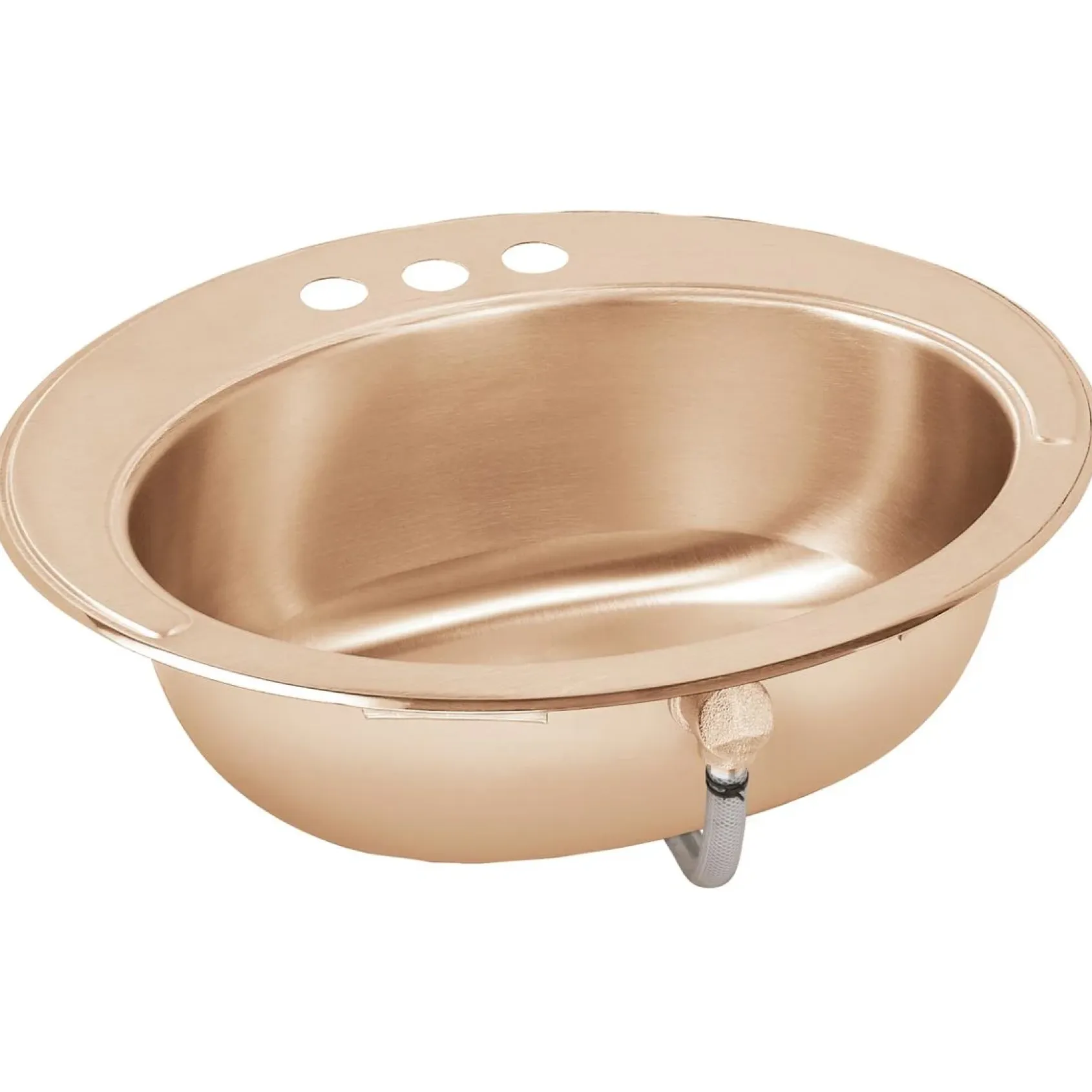 Elkay 20" Round Drop In/Topmount CuVerro Antimicrobial Copper ADA Bathroom Sink, Lustrous Satin, 1 Faucet Hole, LLVR19161-CU