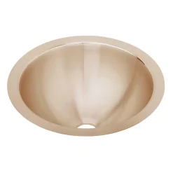 Elkay 14" Round Undermount CuVerro Antimicrobial Copper ADA Bathroom Sink, Lustrous Satin, ELUH12-CU