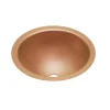 Elkay 14" Round Undermount CuVerro Antimicrobial Copper ADA Bathroom Sink, Lustrous Satin, ELUH12LV-CU