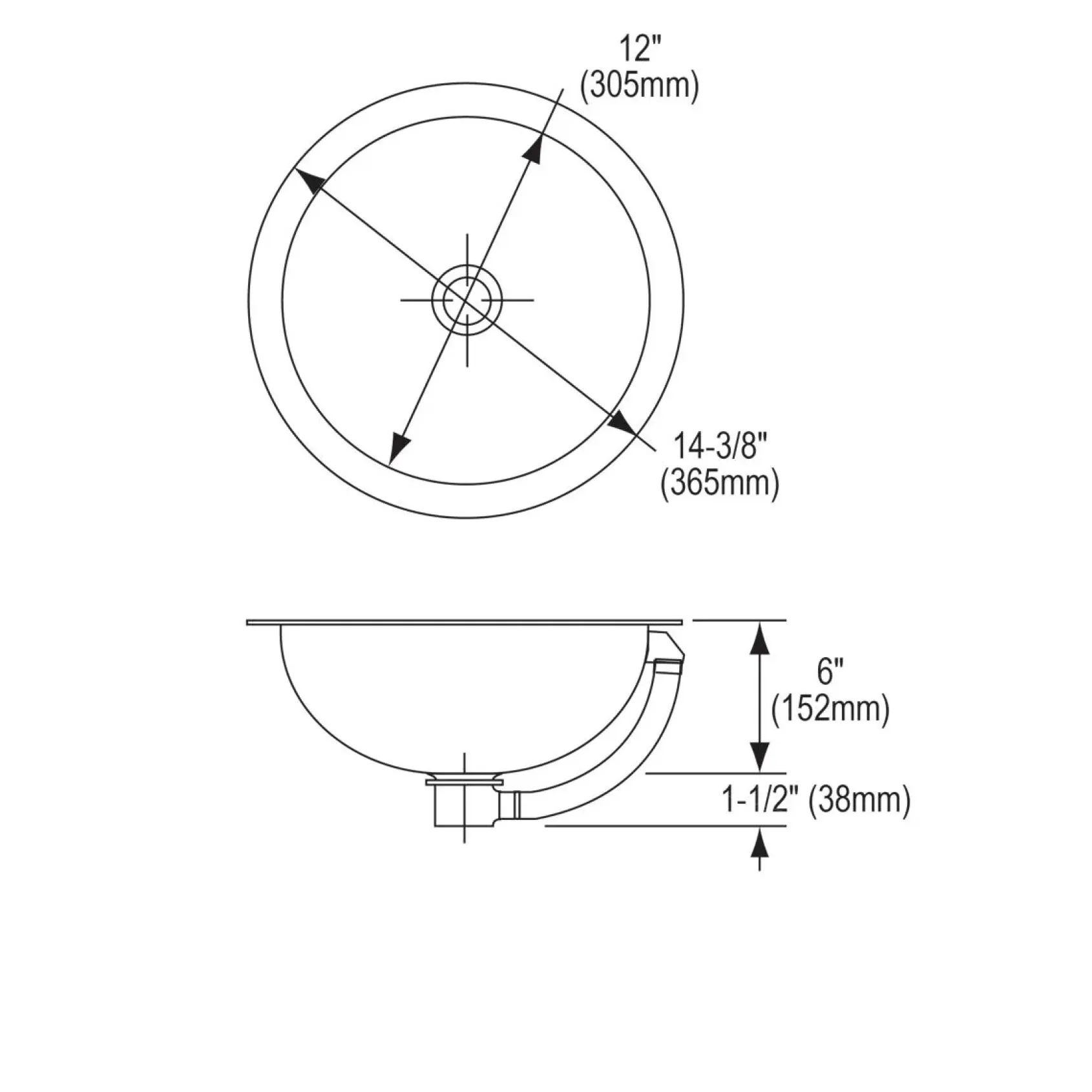 Elkay 14" Round Undermount CuVerro Antimicrobial Copper ADA Bathroom Sink, Lustrous Satin, ELUH12LV-CU