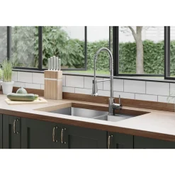 Elkay Avado Lever Handle Semiprofessional Spout Brass ADA Kitchen Faucet, Chrome, LKAV2061CR