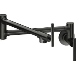 Elkay Avado Lever Handle Pot Filler Spout Brass ADA Kitchen Faucet, Black Stainless, LKAV4091BK