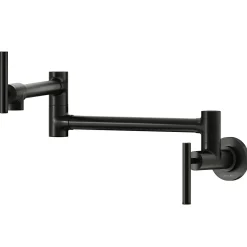Elkay Avado Lever Handle Pot Filler Spout Brass ADA Kitchen Faucet, Black Stainless, LKAV4091BK