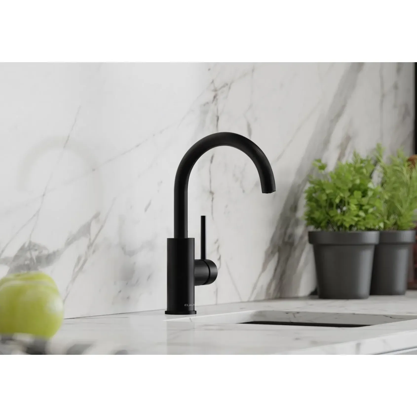 Elkay Avado Lever Handle Gooseneck Spout Brass ADA Bar Faucet, Matte Black, LKAV3021MB
