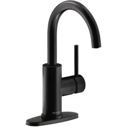 Elkay Avado Lever Handle Gooseneck Spout Brass ADA Bar Faucet, Matte Black, LKAV3021MB