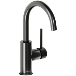 Elkay Avado Lever Handle Gooseneck Spout Brass ADA Bar Faucet, Black Stainless, LKAV3021BK