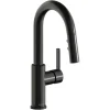 Elkay Avado Lever Handle Pull-down Spray Spout Brass ADA Bar Faucet, Black Stainless, LKAV3032BK